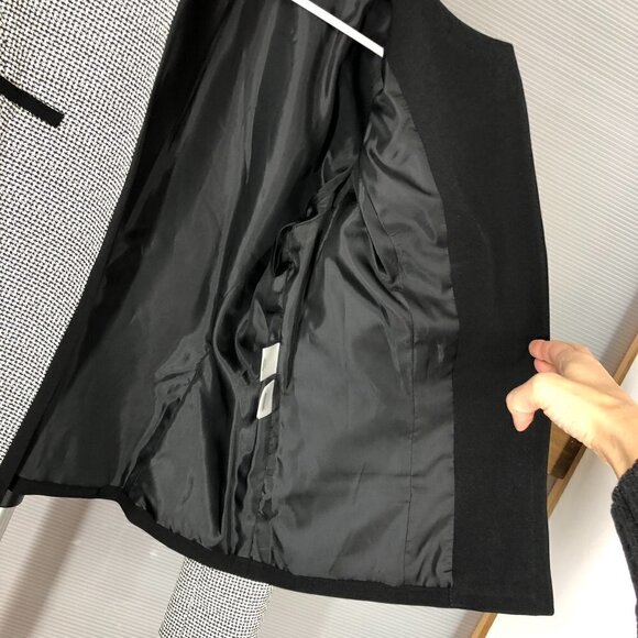 Kasper Black White Tweed Jewel Neck Blazer Sz 10 - Picture 8 of 11